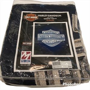 Harley Davidson H-D LOGO Tapestry Throw NEW